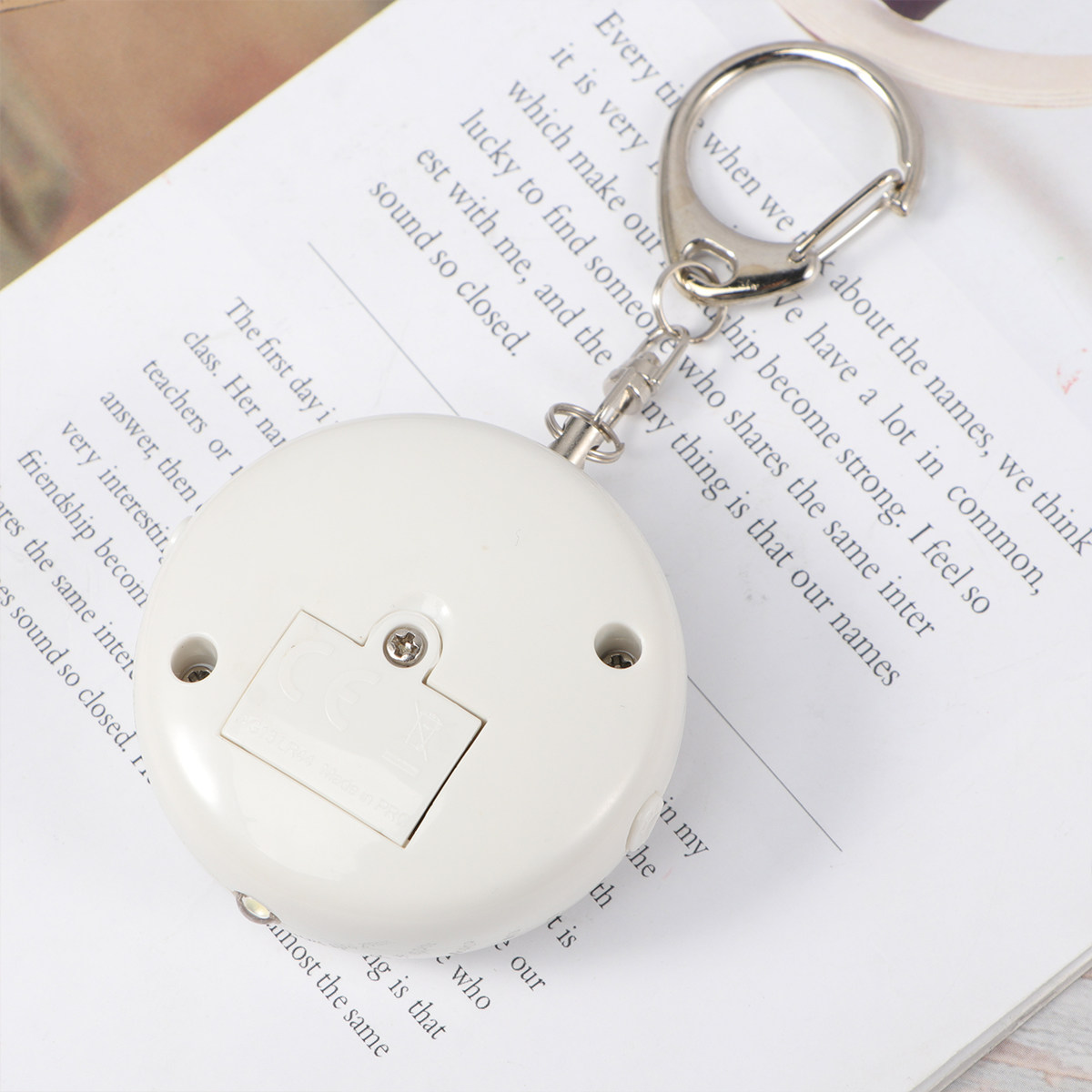 Personal Alarm Keychain - جهاز إنذار شخصي إلكتروني دائري أسود،