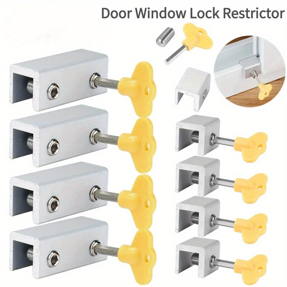 Window Lock Bar - 2-4 قطعة قابل للتعديل نافذة قفل